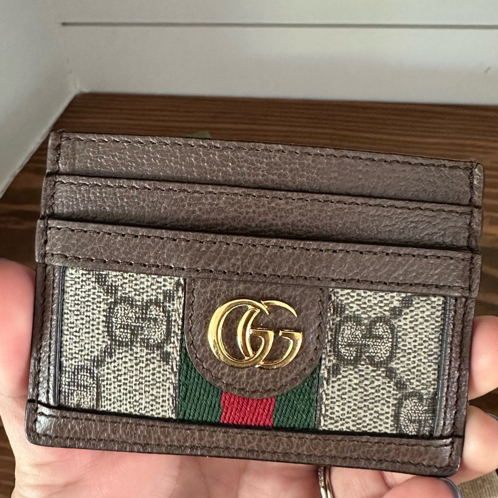Gucci Ophidia Card Case - Brown and Green